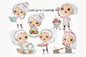 Cute girls cooking clipart instant download PNG file - 300 dpi