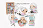 Cute girls book lover clipart instant download PNG file - 300 dpi