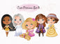 Cute Princess set3 clipart instant download PNG file - 300 dpi