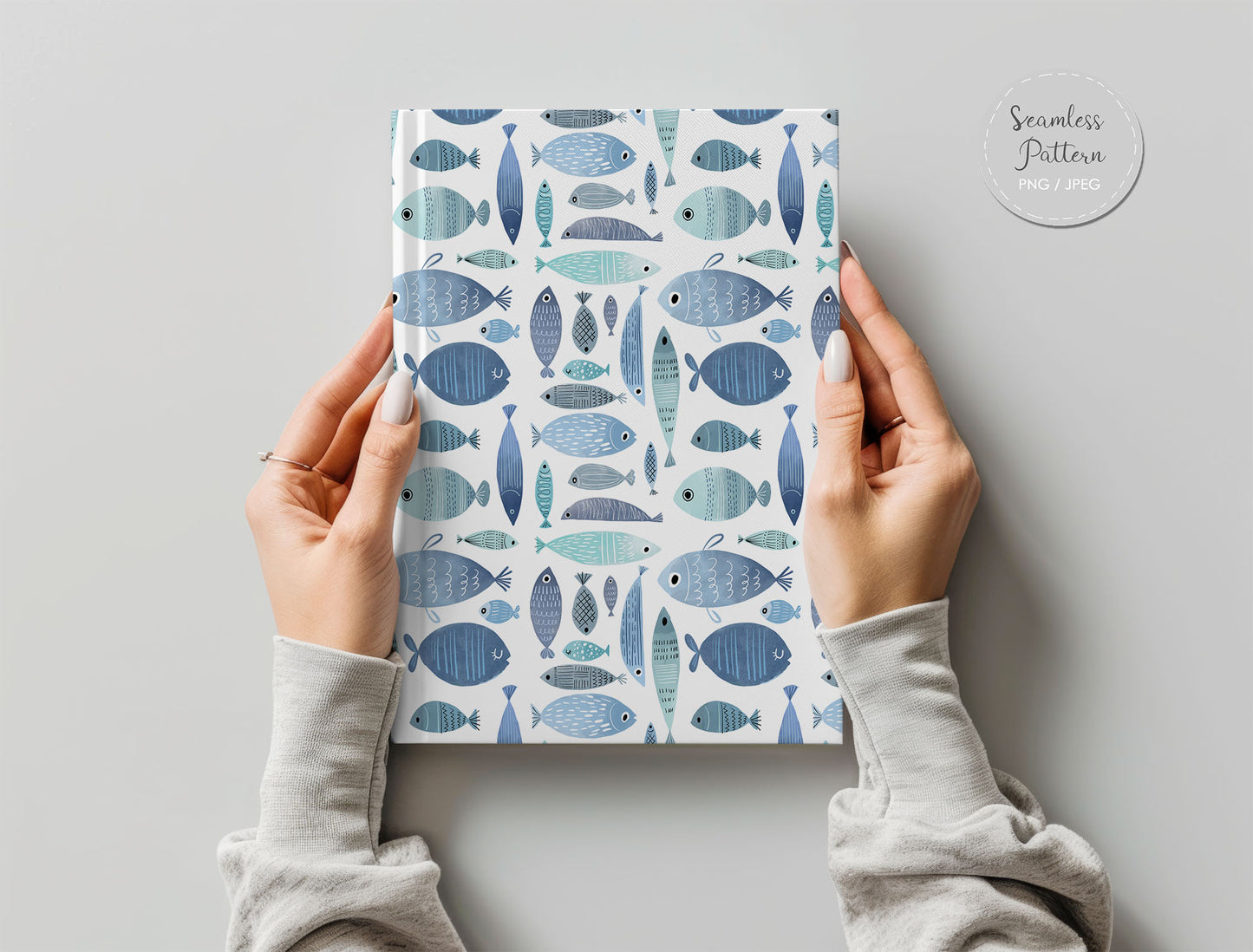 fish Seamless Pattern, instant download PNG file - 300 dpi