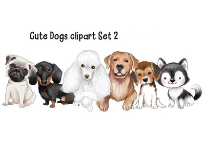 Cute dogs calendar set2 , instant download, PNG file - 300 dpi