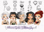 Villains tattoo clipart instant download PNG file - 300 dpi