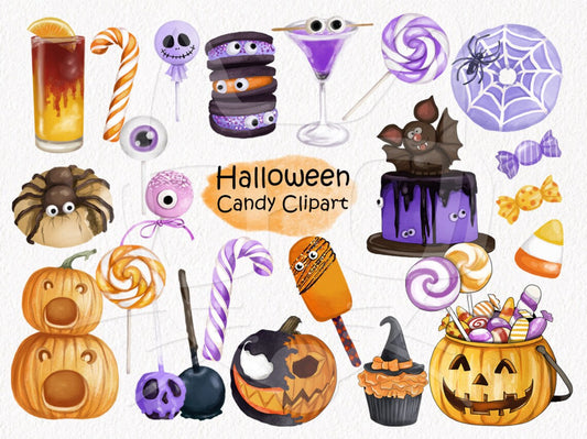 Halloween candy clipart PNG files instant download PNG file - 300 dpi.