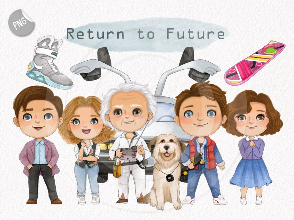 Return to Future clipart inspiration ClipArt instant download PNG file - 300 dpi