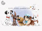 Cute dogs character clipart instant download PNG file - 300 dpi