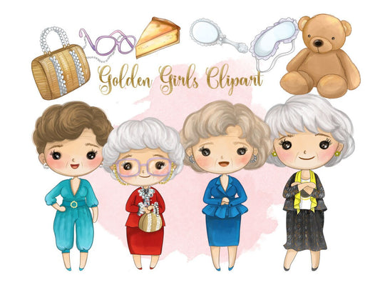 Golden women clipart , Hand drawn clipart instant download PNG file - 300 dpi