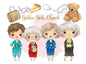 Golden women clipart , Hand drawn clipart instant download PNG file - 300 dpi