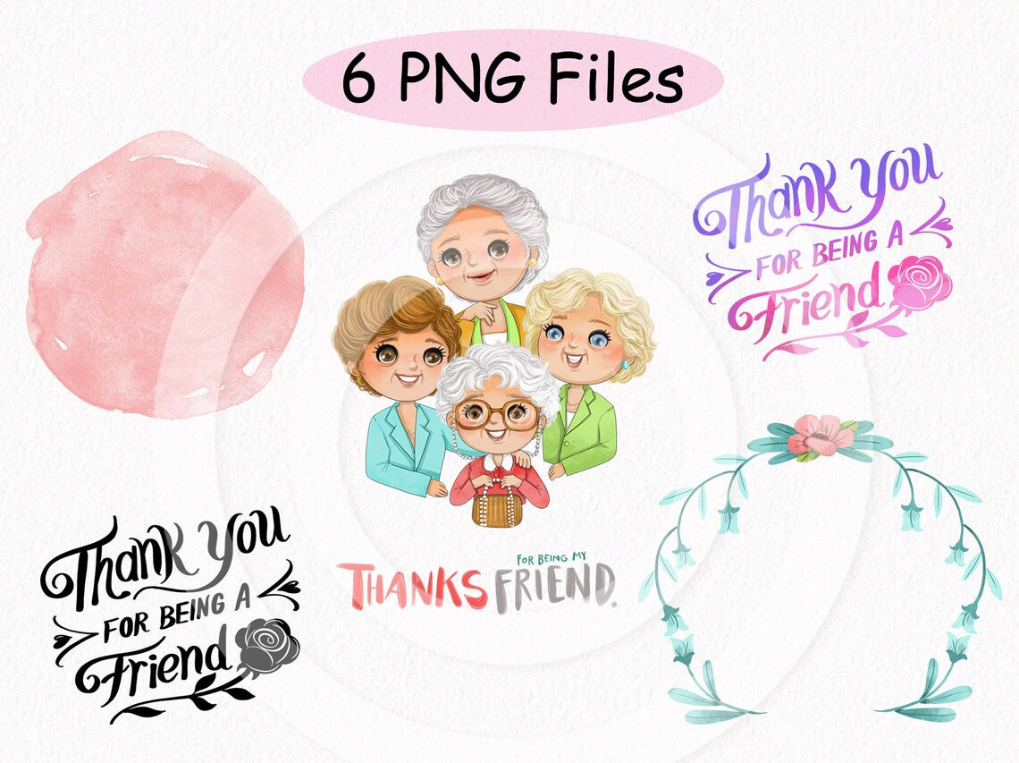 Golden women clipart ,best friends clipart, Hand drawn clipart instant download PNG file - 300 dpi