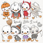 Spooky Little Duck Clipart , Halloween Clipart, PNG file - 300 dpi