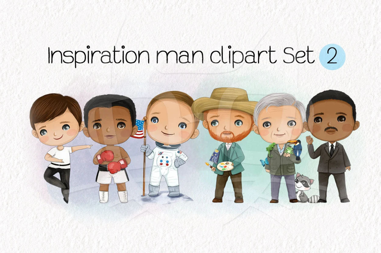 inspired man Clipart set2 instant download PNG file - 300 dpi