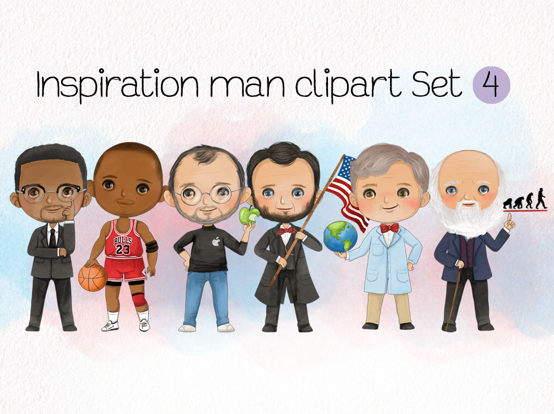 inspired man Clipart set4 instant download PNG file - 300 dpi