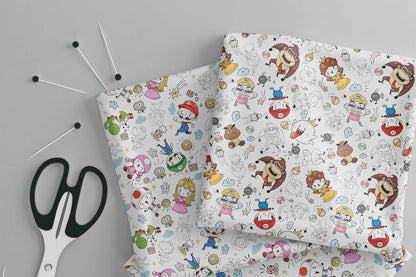 Game boy characters Hand Drawn ,doodle clipart, Seamless Pattern, instant download PNG file - 300 dpi