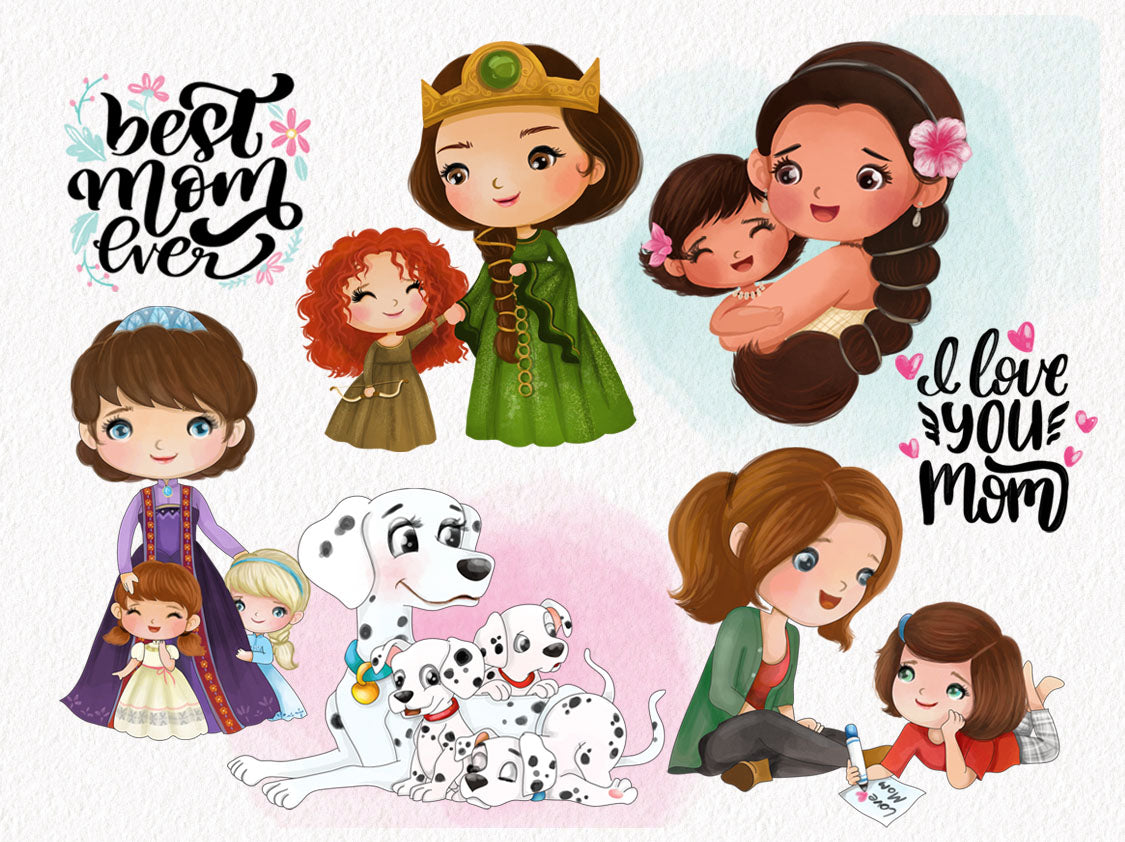 Mother day clipart set2 instant download PNG file - 300 dpi