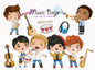 Music boys , music Instruments clipart instant download PNG file - 300 dpi