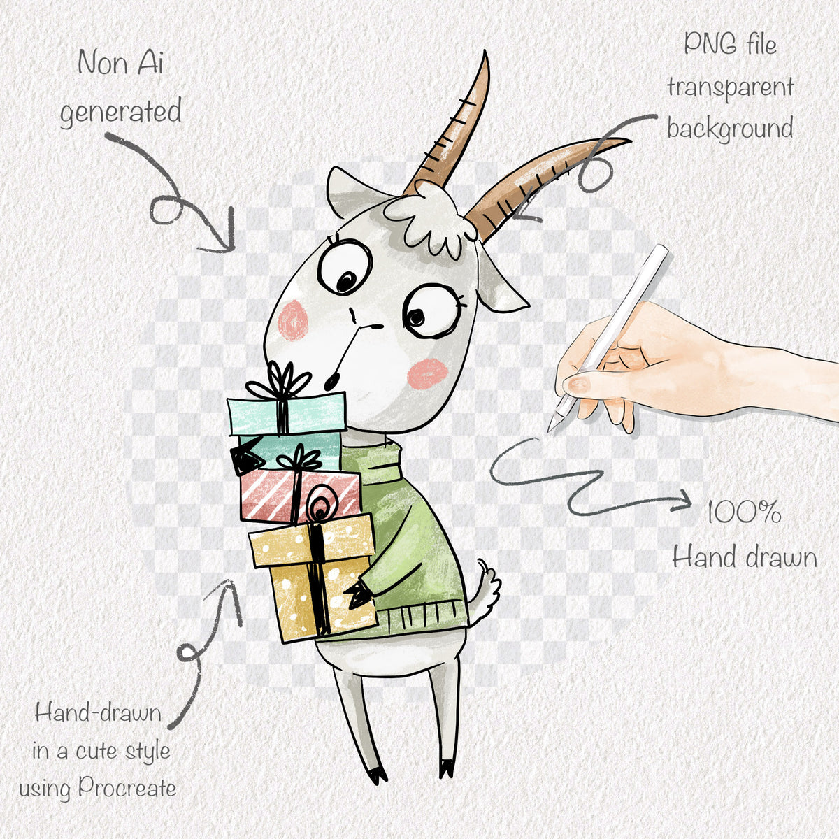 Happy New Year clipart PNG files.