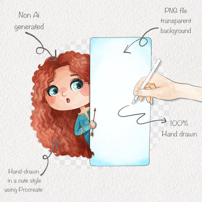 Cute girls peeking set 2, PNG files 300 dpi.