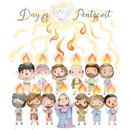 Day of Pentecost Clip Art Bundles set , Religion, Bible stories Clipart PNG files