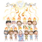 Day of Pentecost Clip Art Bundles set , Religion, Bible stories Clipart PNG files