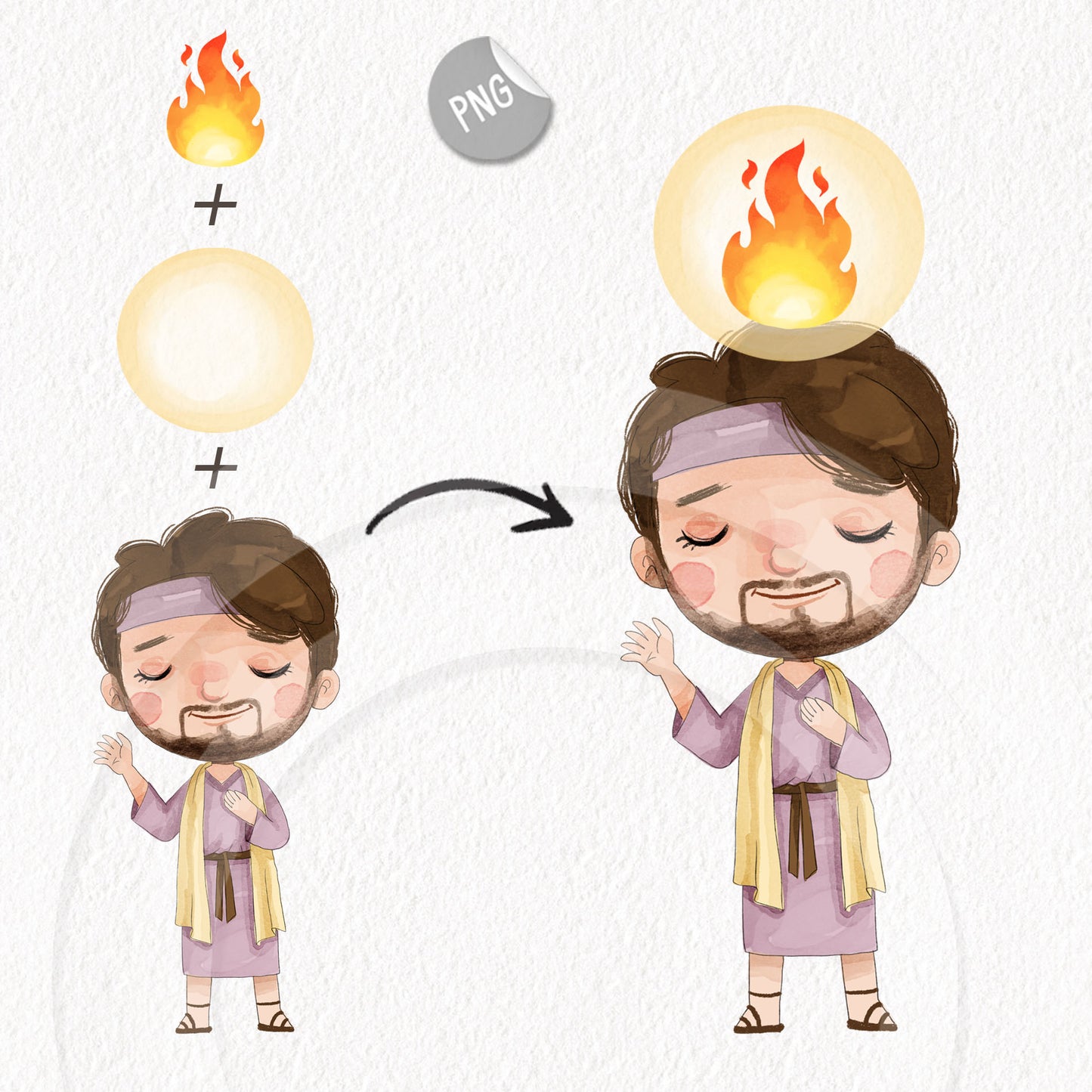 Day of Pentecost Clip Art Bundles set , Religion, Bible stories Clipart PNG files