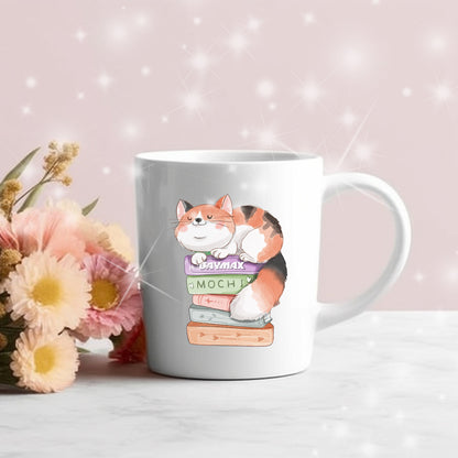 Cute Cat reading book clipart , Hand drawn clipart, PNG file - 300 dpi