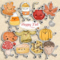 Happy Fall season clipart, instant download PNG file - 300 dpi