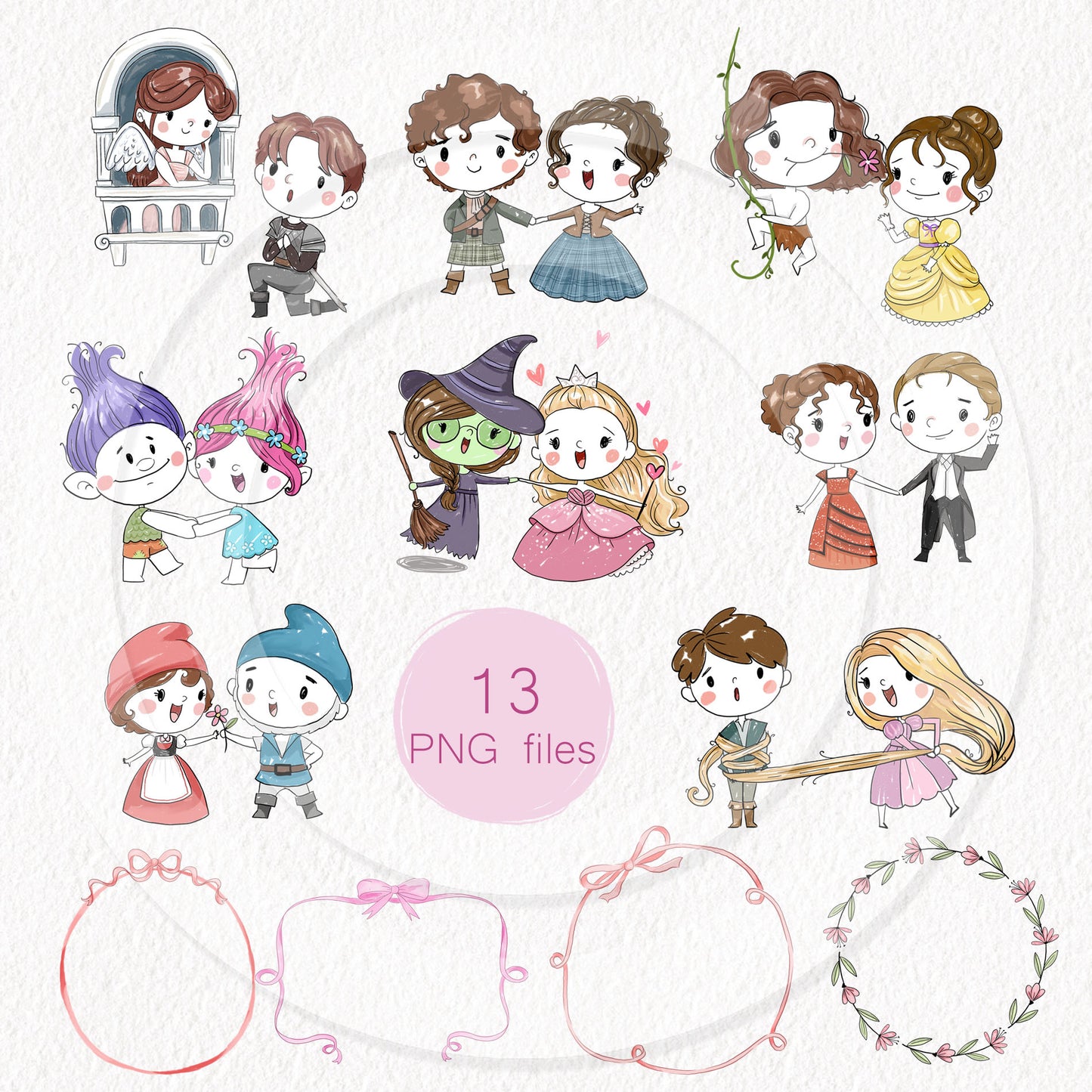 lover story clipart set 2 ,instant download PNG file - 300 dpi