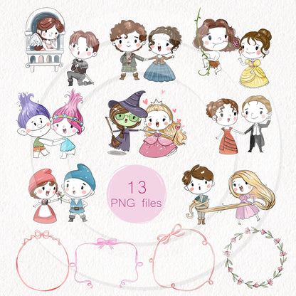 lover story clipart set 2 ,instant download PNG file - 300 dpi