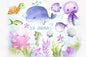 sea animals clipart instant download PNG file - 300 dpi