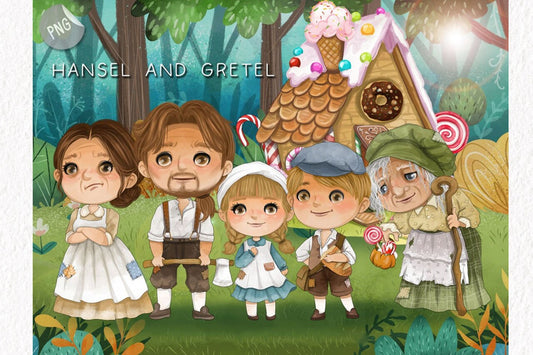 Hansel and Gretel Clipart set instant download PNG file