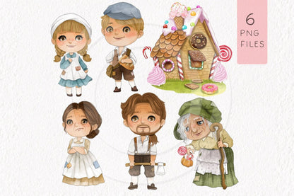 Hansel and Gretel Clipart set instant download PNG file