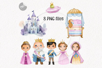 Princess and the Pea Story Book clipart, PNG fiels