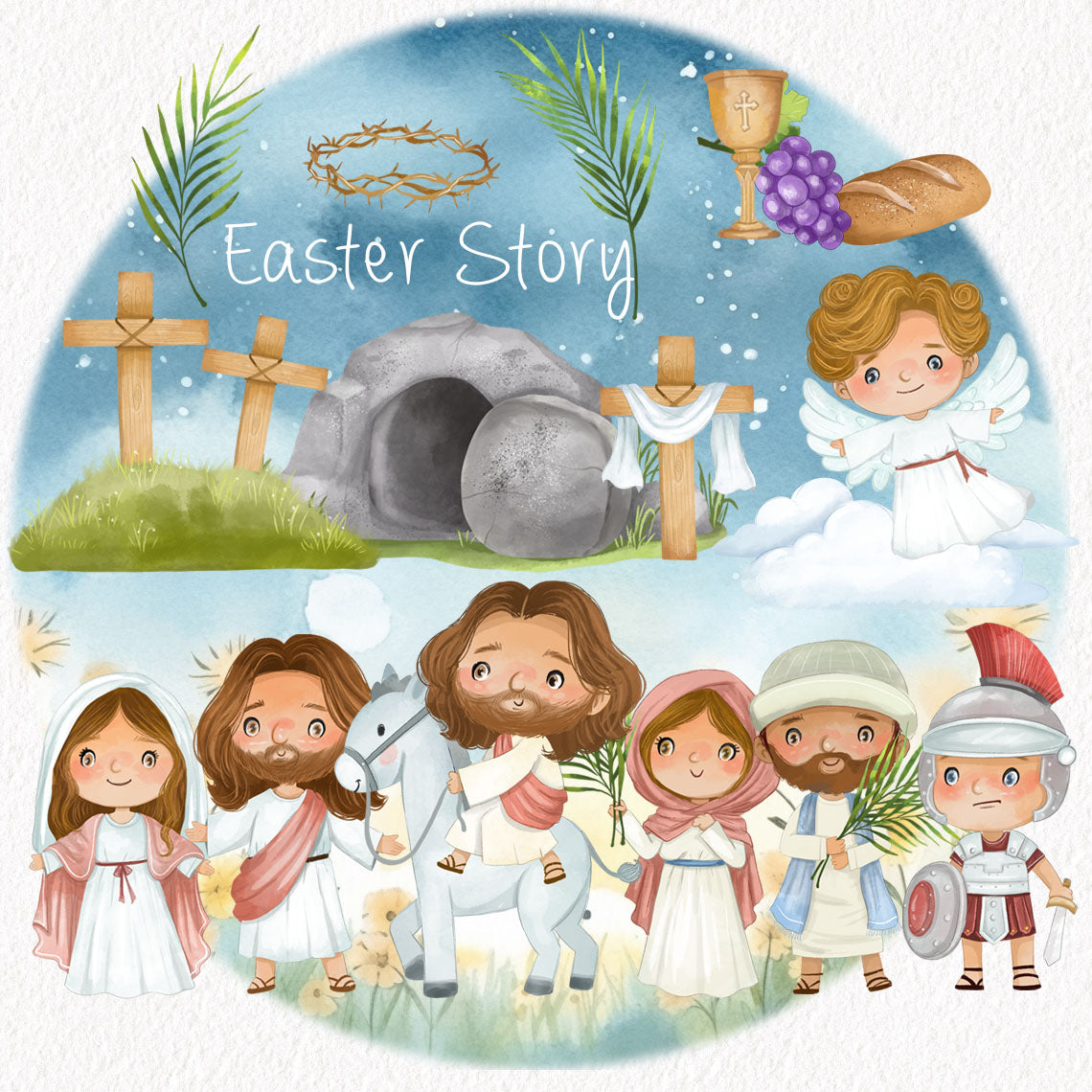 Easter Story clipart, instant download PNG file - 300 dpi