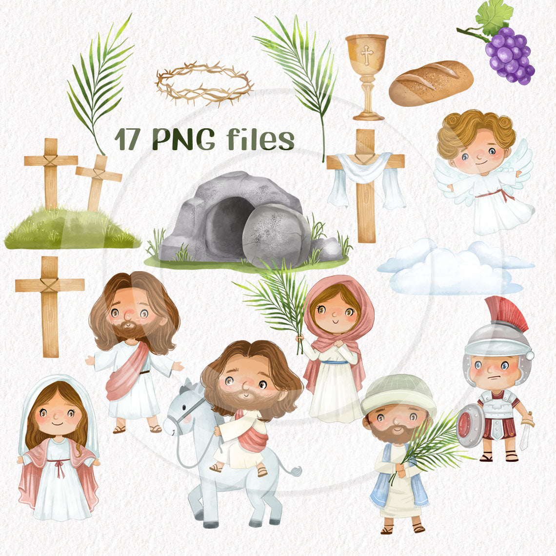 Easter Story clipart, instant download PNG file - 300 dpi