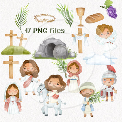 Easter Story clipart, instant download PNG file - 300 dpi