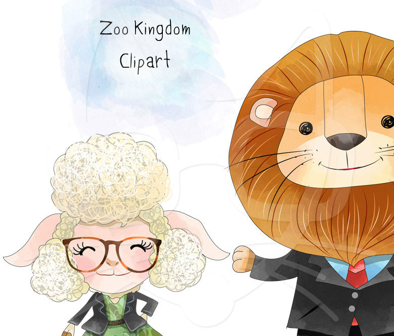 Zoo Animals clipart, instant download PNG file - 300 dpi