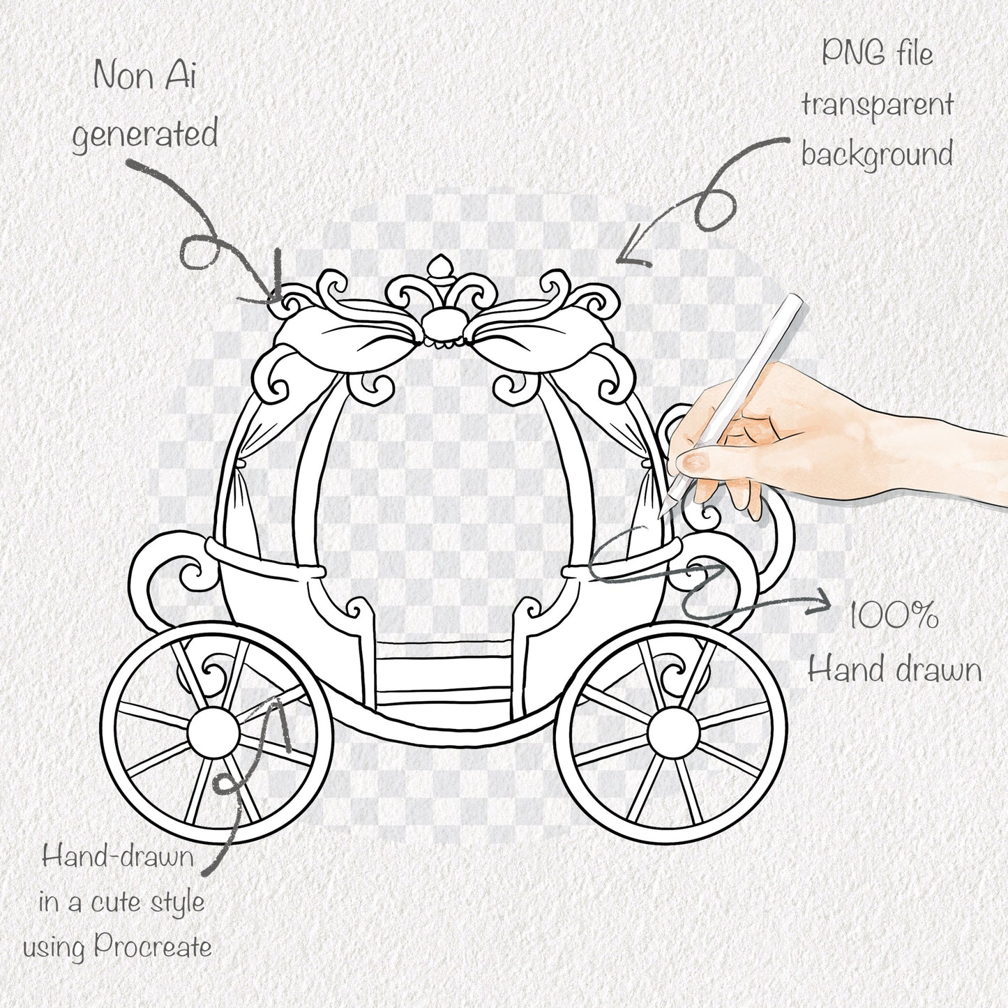 Blue Princess clipart ,blackline art , digital stamp ,instant download PNG file - 300 dpi