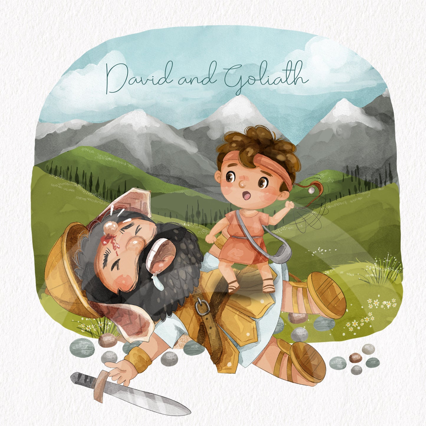 David and Goliath clipart PNG files