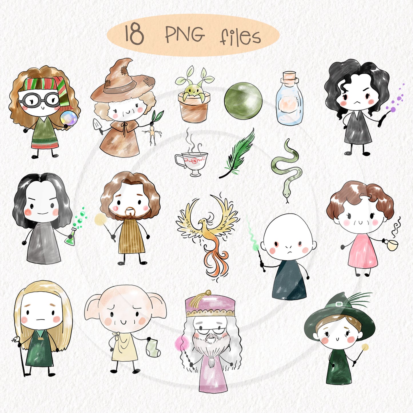 Wizard Hand drawn doodle Clipart , PNG file - 300 dpi