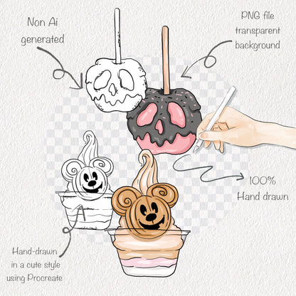 Halloween Treats Clipart ,Sweet and Spooky clipart, PNG file - 300 dpi
