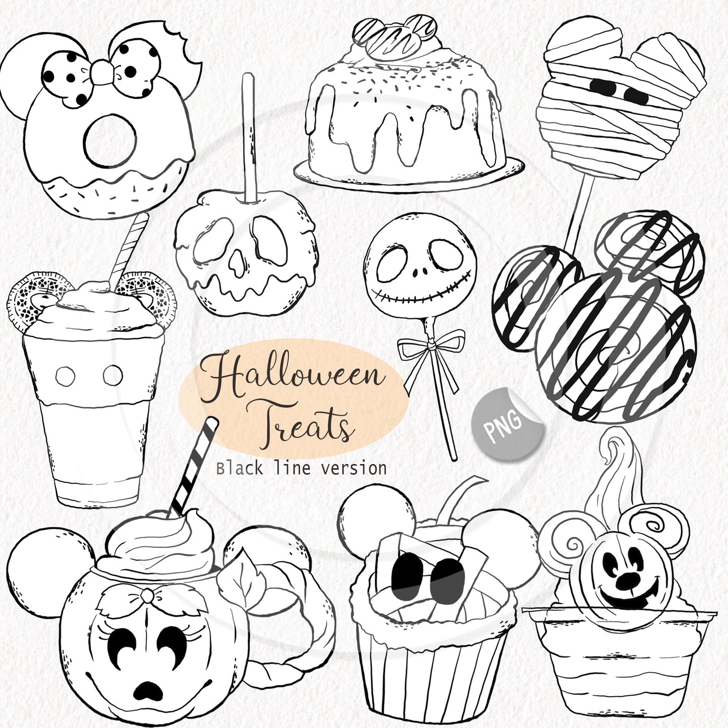 Halloween Treats Clipart ,Sweet and Spooky clipart, PNG file - 300 dpi