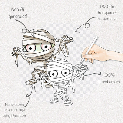 Classic monsters clipart  instant download PNG file - 300 dpi
