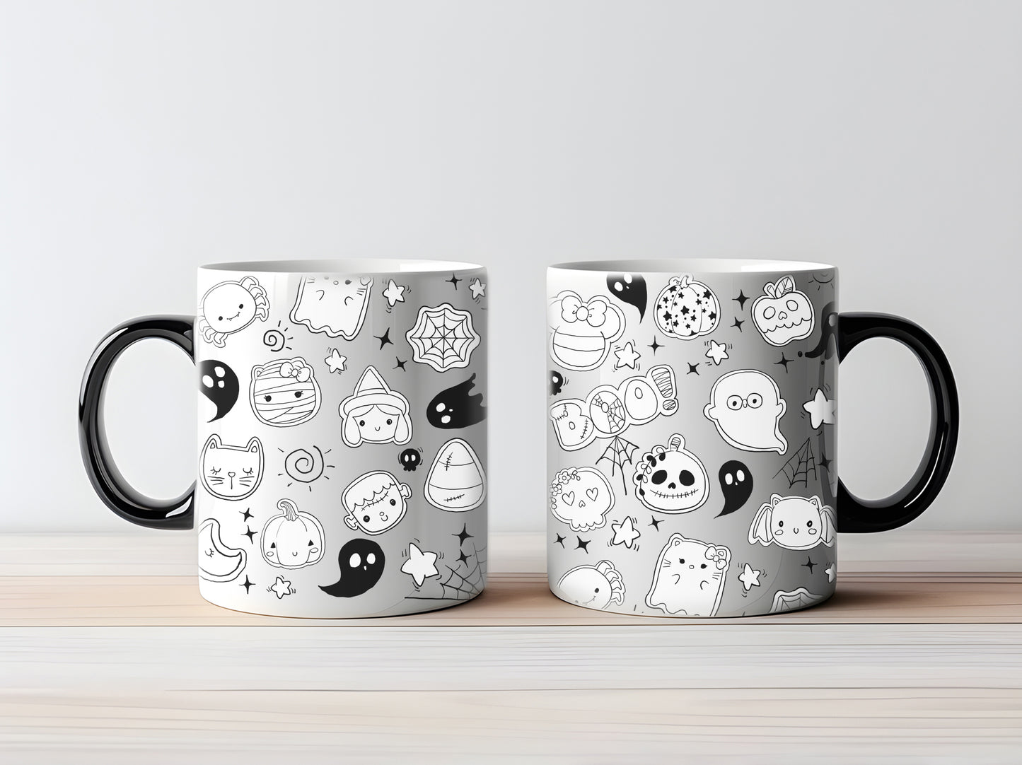 Halloween Cookies doodle ,blackline clipart, PNG file - 300 dpi