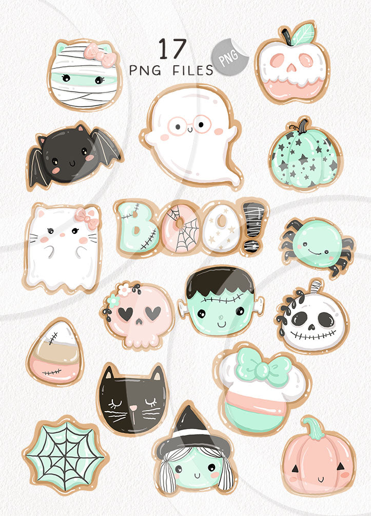 Halloween Cookies Clipart ,Sweet and Spooky clipart, PNG file - 300 dpi