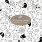 Halloween Cookies doodle ,blackline clipart, PNG file - 300 dpi