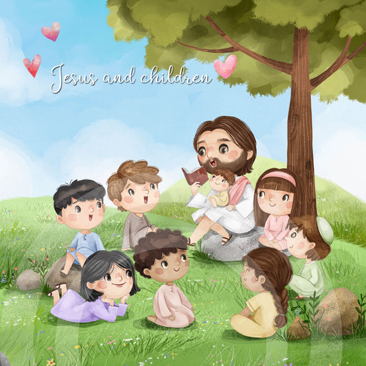 Jesus and Children Clipart, PNG files