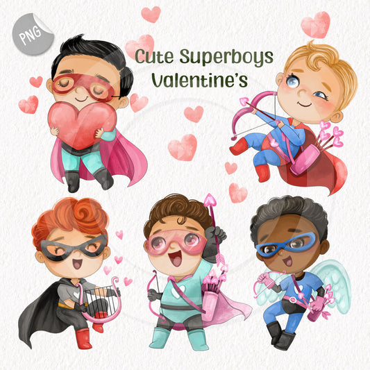 Superhero valentine's Clipart, Boy Super Heroes clipart