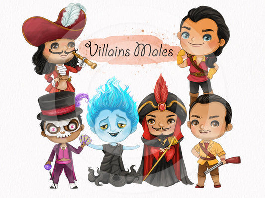 Villains male ClipArt instant download PNG file - 300 dpi