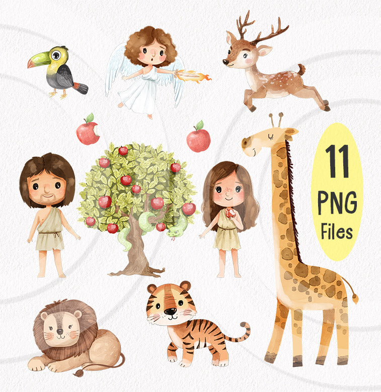 Adam and Eve Clip Art, Religion, Bible stories Clipart PNG files