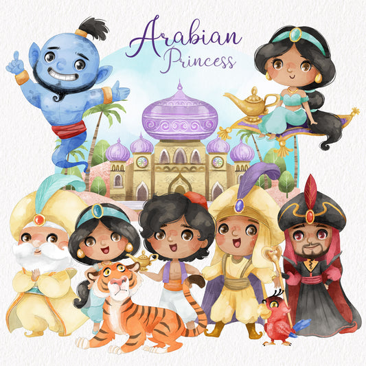 Arabian Princess inspiration clipart instant download PNG file - 300 dpi