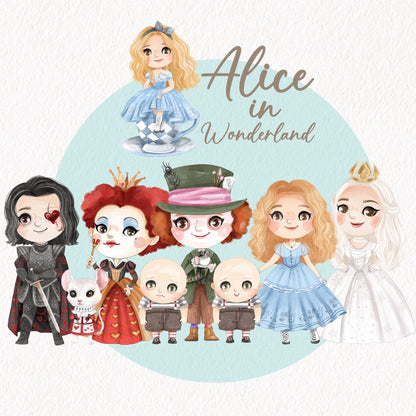 Alice in wonderland clipart instant download PNG file- 300 dpi